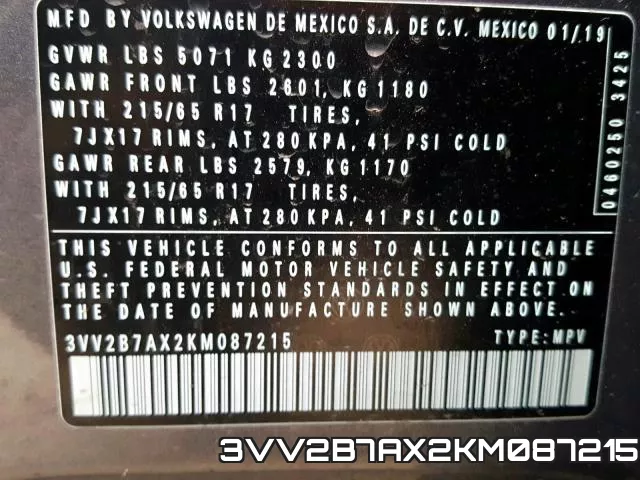 3VV2B7AX2KM087215 фото 2