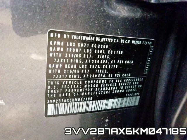 3VV2B7AX6KM047185 фото 2