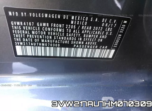 3VW217AU7HM070309 фото 10