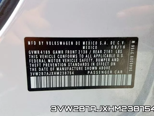 3VW2B7AJXHM238754 фото 2