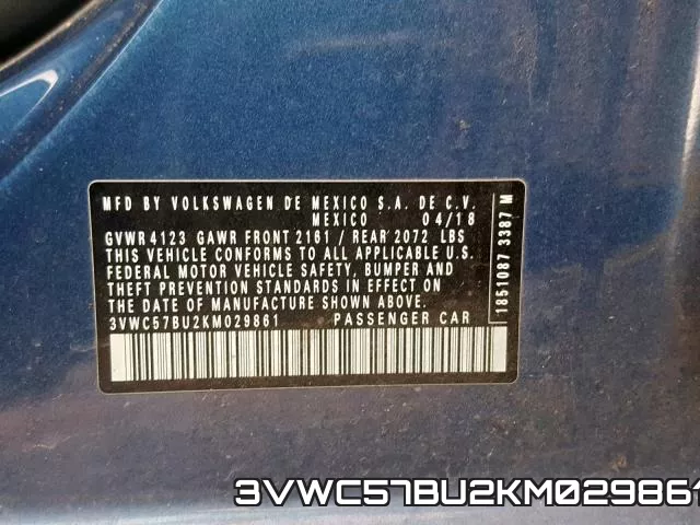 3VWC57BU2KM029861 фото 2