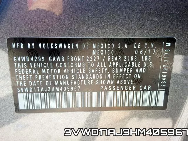 3VWD17AJ3HM405967 фото 2