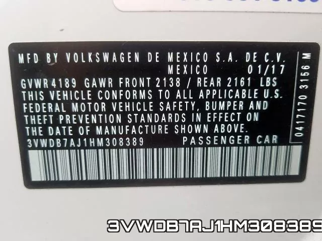 3VWDB7AJ1HM308389 фото 2