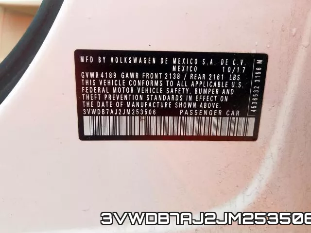 3VWDB7AJ2JM253506 фото 2