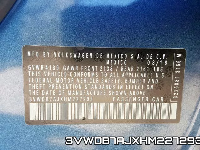 3VWDB7AJXHM227293 фото 2