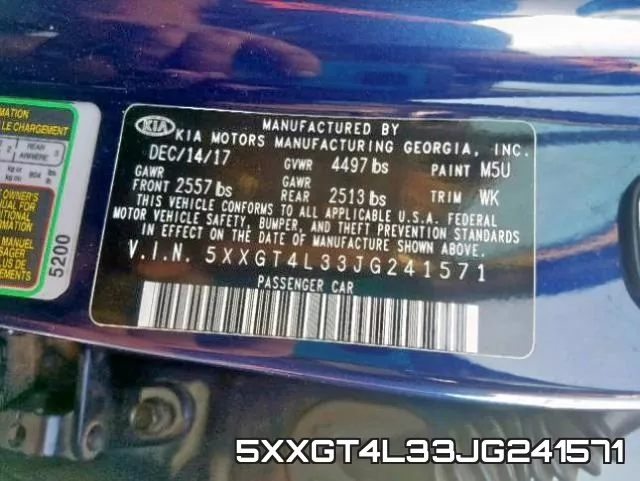 5XXGT4L33JG241571 фото 2
