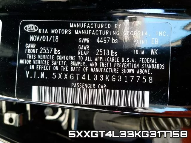 5XXGT4L33KG317758 фото 2
