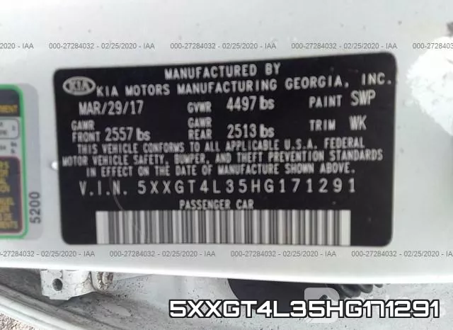 5XXGT4L35HG171291 фото 10