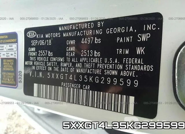 5XXGT4L35KG299599 фото 10