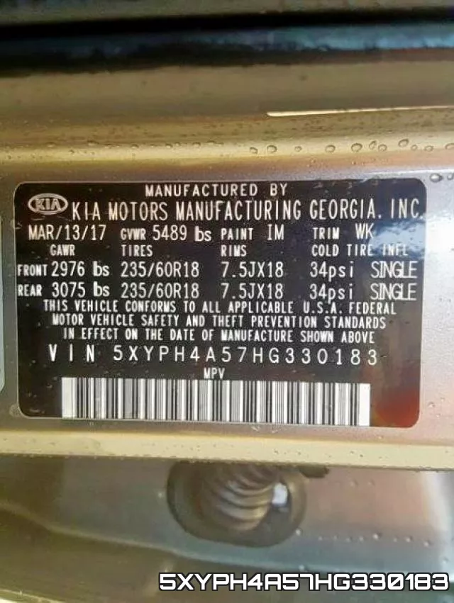 5XYPH4A57HG330183 фото 2