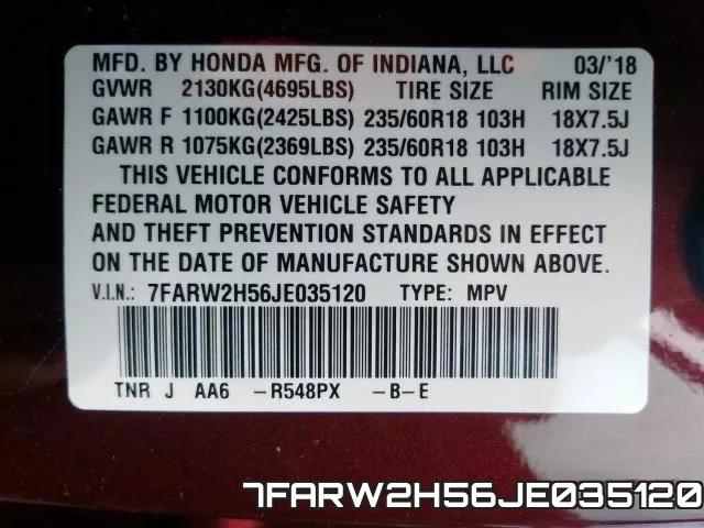 7FARW2H56JE035120 фото 2