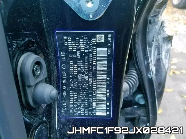 JHMFC1F92JX028421 фото 2