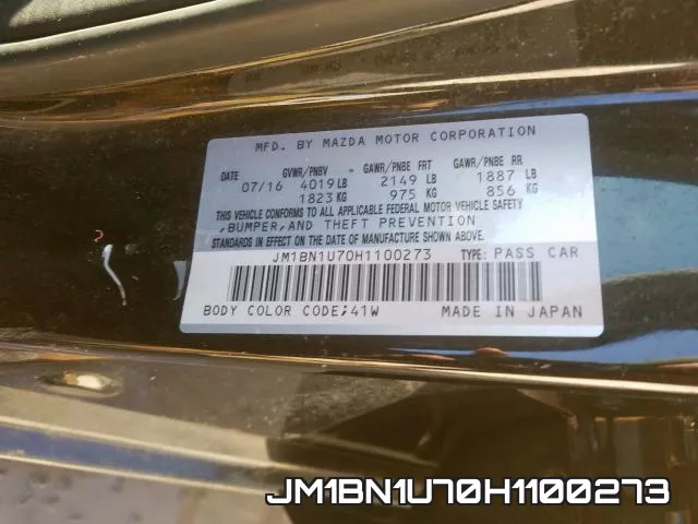 JM1BN1U70H1100273 фото 2