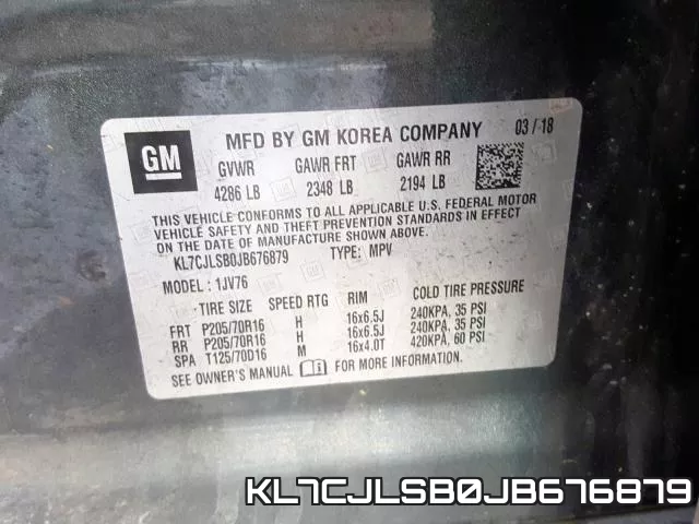 KL7CJLSB0JB676879 фото 2