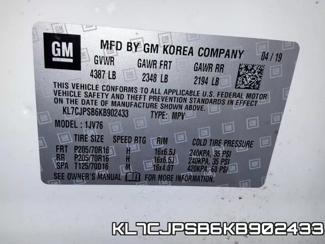 KL7CJPSB6KB902433 фото 2