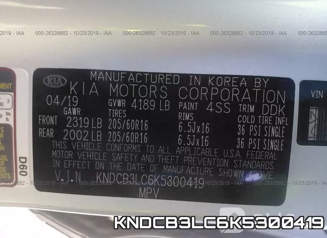 KNDCB3LC6K5300419 фото 10