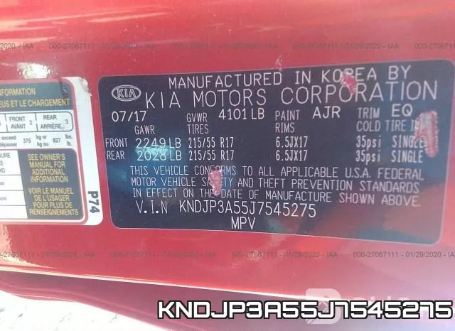 KNDJP3A55J7545275 фото 10
