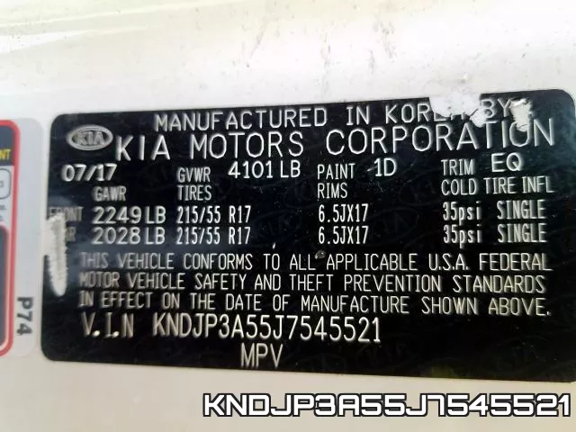 KNDJP3A55J7545521 фото 2