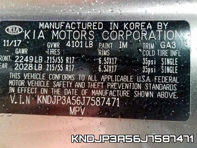 KNDJP3A56J7587471 фото 2