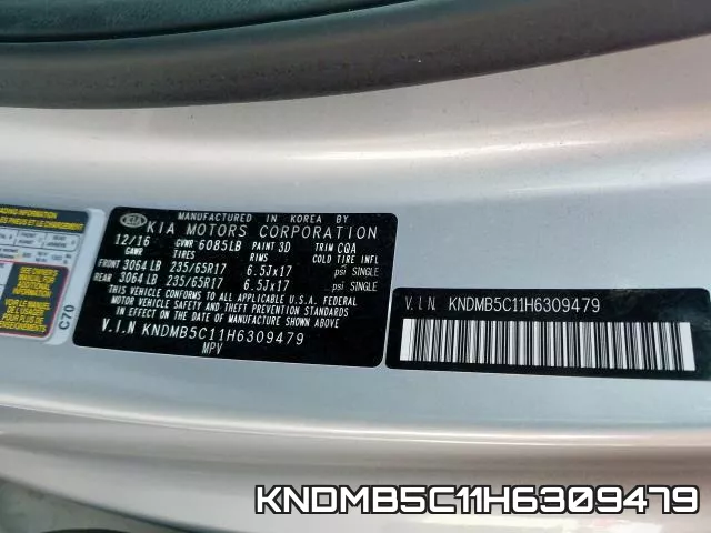 KNDMB5C11H6309479 фото 2