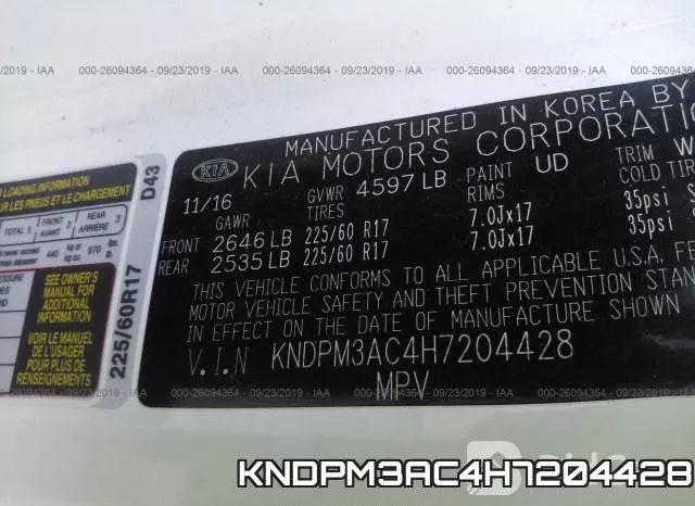 KNDPM3AC4H7204428 фото 10