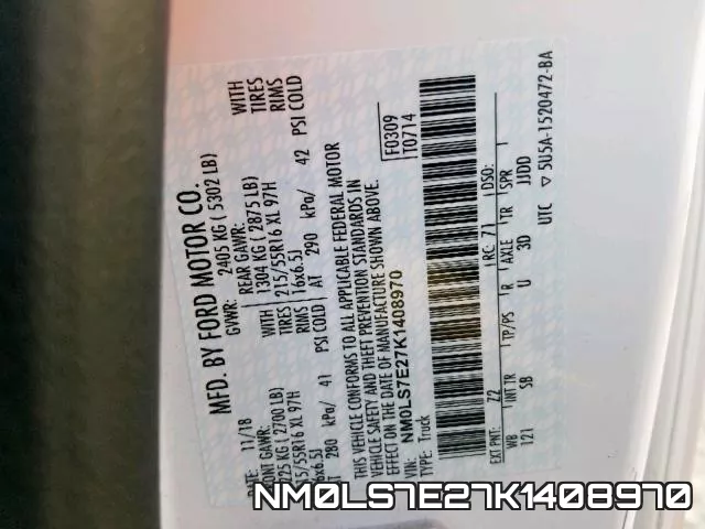NM0LS7E27K1408970 фото 2