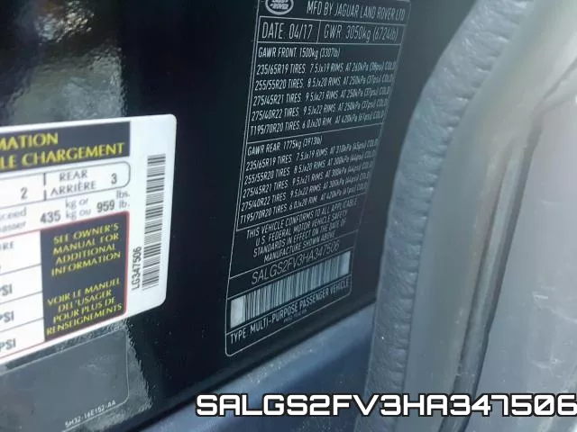 SALGS2FV3HA347506 фото 2