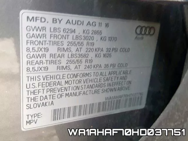 WA1AHAF70HD037751 фото 2