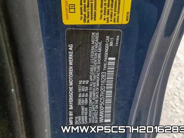 WMWXP5C57H2D16283 фото 2