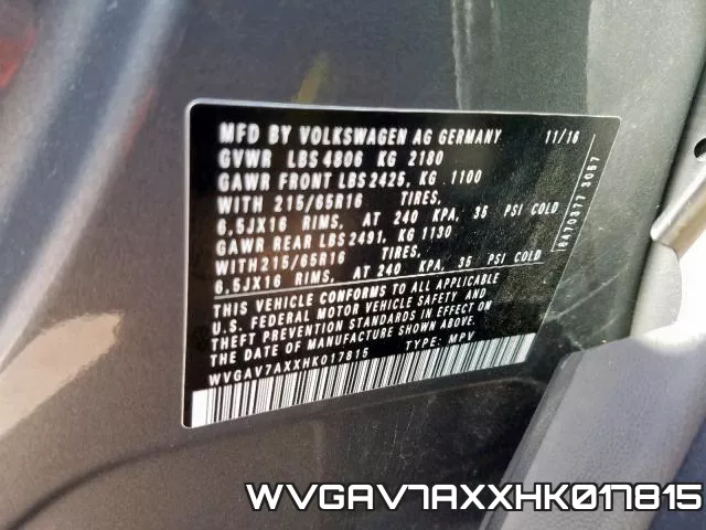 WVGAV7AXXHK017815 фото 2