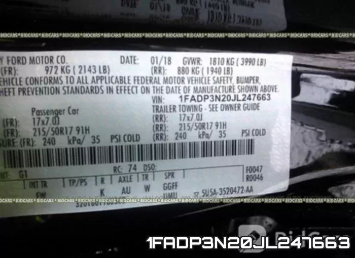 1FADP3N20JL247663 фото 9