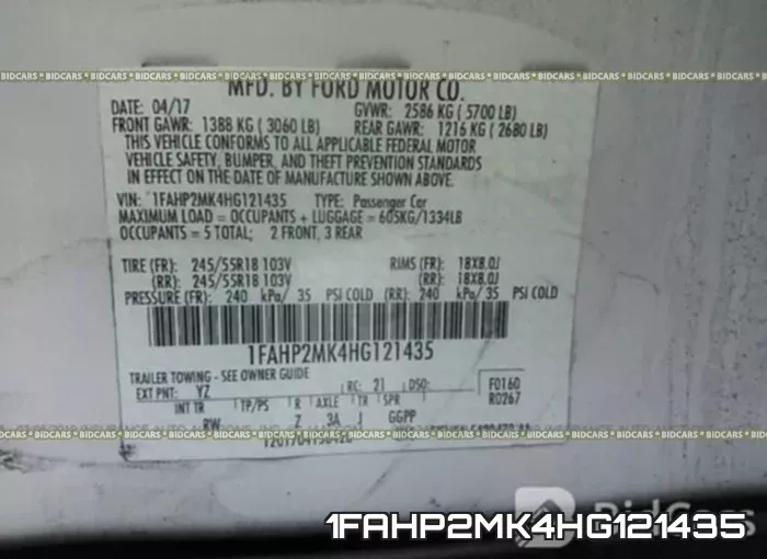 1FAHP2MK4HG121435 фото 10