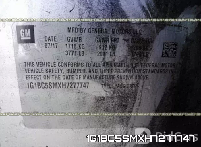 1G1BC5SMXH7277747 фото 10