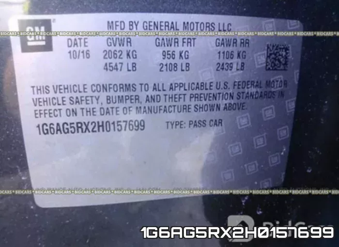 1G6AG5RX2H0157699 фото 10