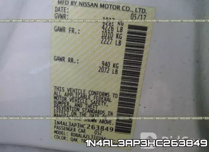 1N4AL3AP3HC263849 фото 9