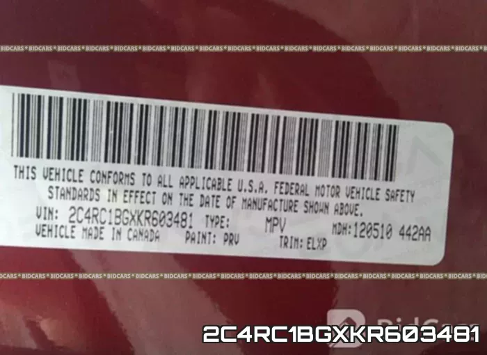 2C4RC1BGXKR603481 фото 10