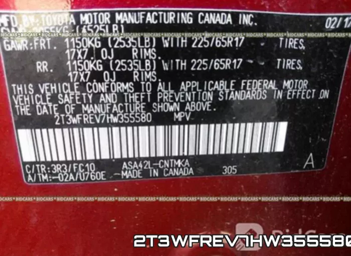 2T3WFREV7HW355580 фото 10