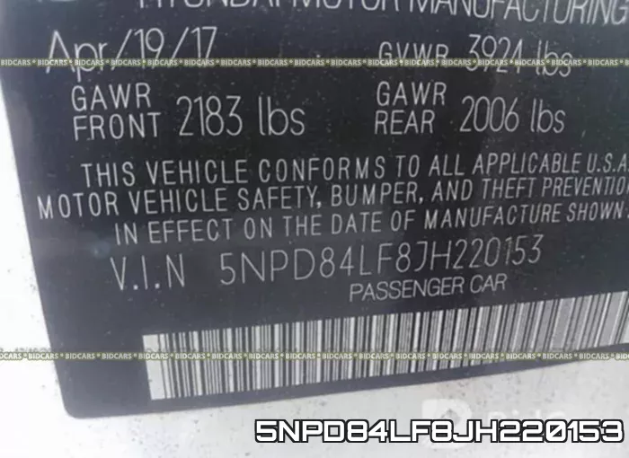 5NPD84LF8JH220153 фото 10