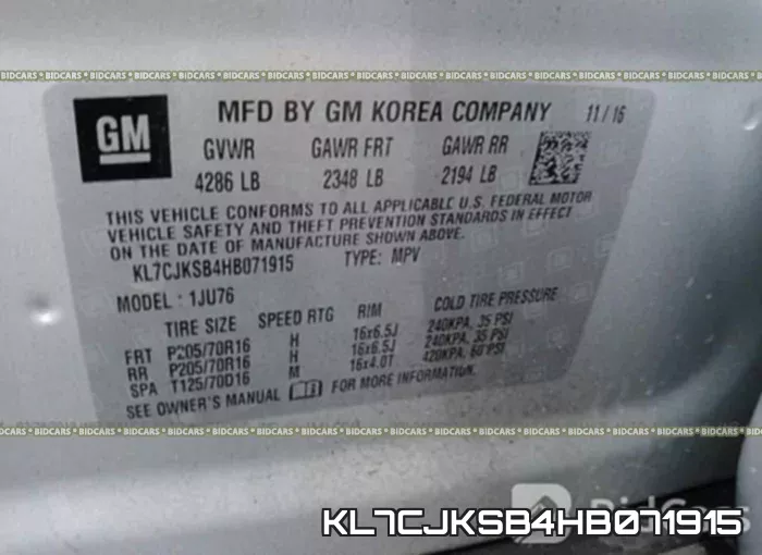 KL7CJKSB4HB071915 фото 10