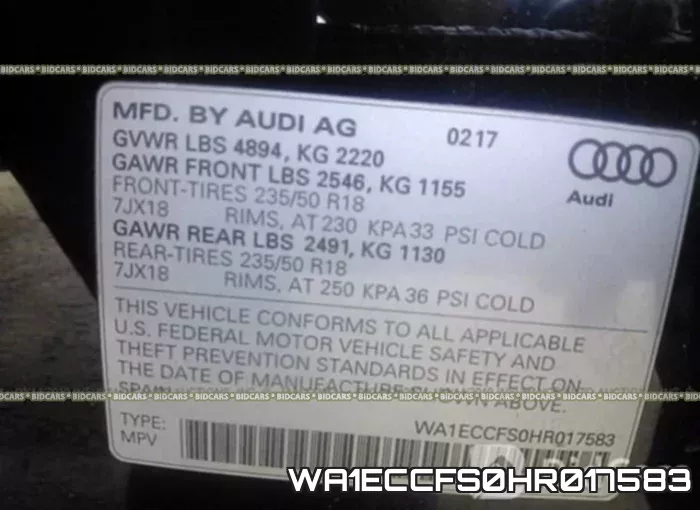 WA1ECCFS0HR017583 фото 10