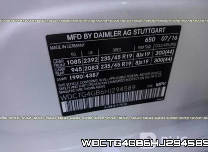 WDCTG4GB6HJ294589 фото 10