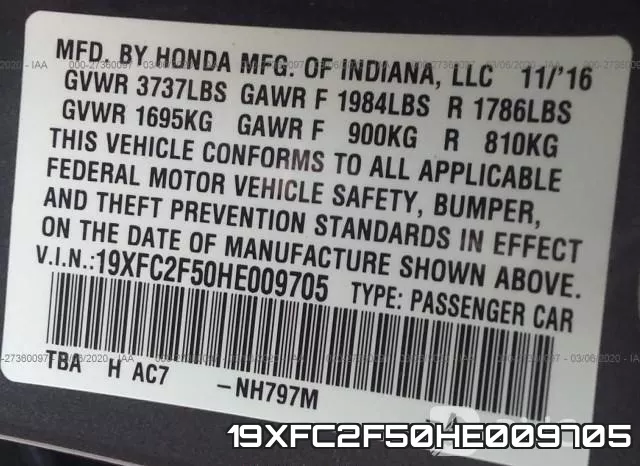 19XFC2F50HE009705 фото 10