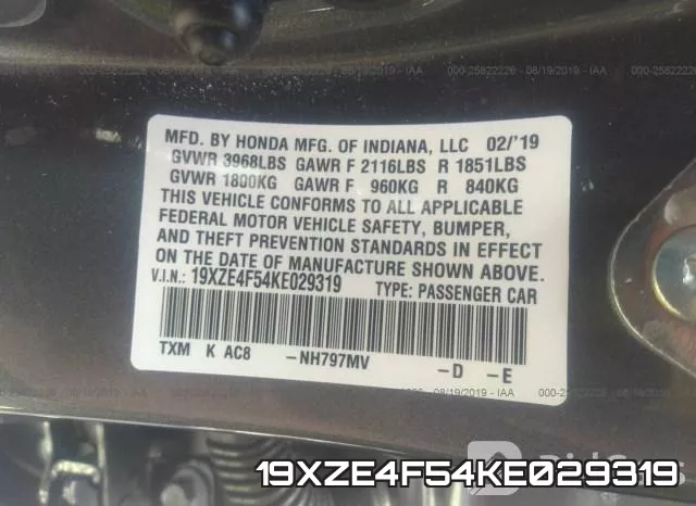 19XZE4F54KE029319 фото 10