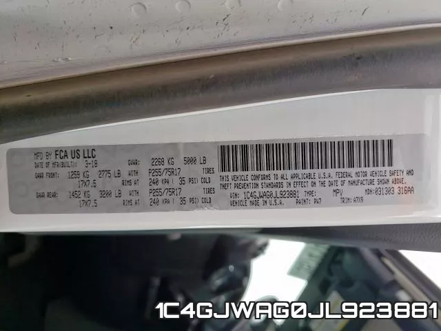 1C4GJWAG0JL923881 фото 2
