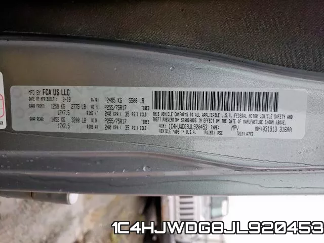 1C4HJWDG8JL920453 фото 2