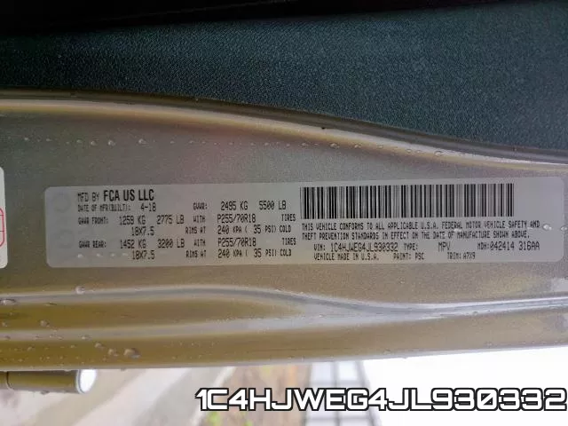 1C4HJWEG4JL930332 фото 2