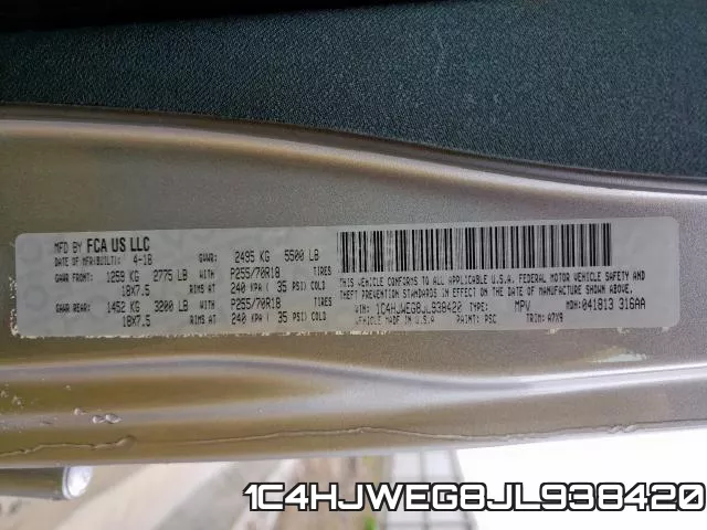1C4HJWEG8JL938420 фото 2
