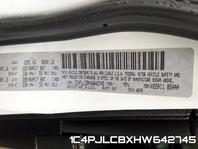 1C4PJLCBXHW642745 фото 2
