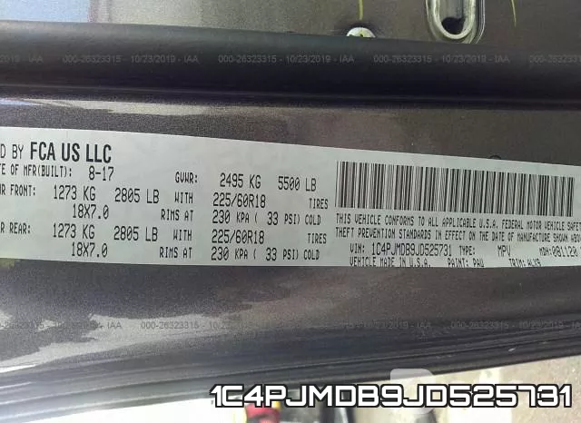 1C4PJMDB9JD525731 фото 10