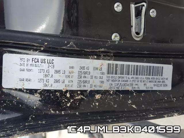 1C4PJMLB3KD401599 фото 2